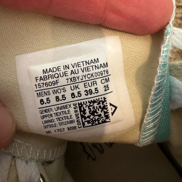 Converse High-Top Sneakers in Teal and White - Picture 9 of 16